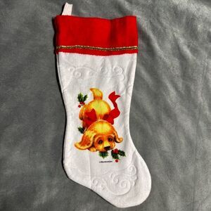 Vintage Morehead Inc. Felt Christmas Stocking with Puppy | Great Condition